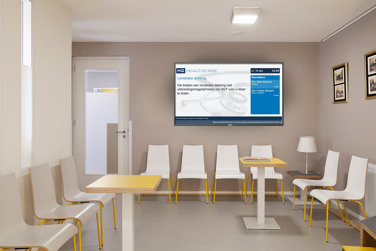 Zorgnarrowcasting wachtkamer demo voorbeeld HQ Healthcare